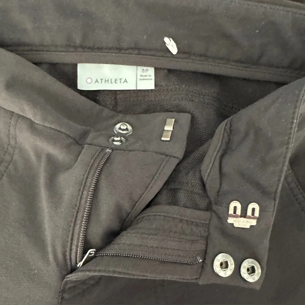 Athleta Wander Black Travel Performance Pants Stretchy Pockets Size 8 Petite - Picture 2 of 10
